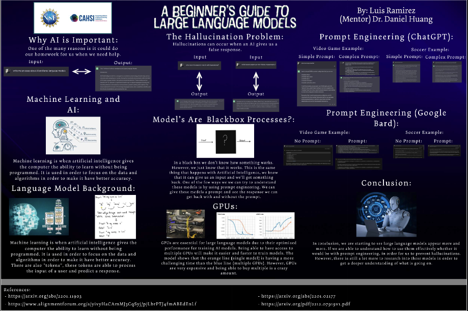 Image of my research poster for Large Language Models